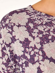 Roman Pink Floral Banded Hem Snit Top - Image 5 of 5