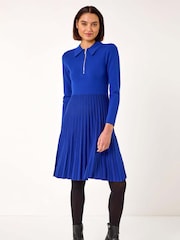 Roman Blue Zip Detail Knitted Dress - Image 2 of 5