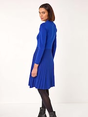 Roman Blue Zip Detail Knitted Dress - Image 3 of 5