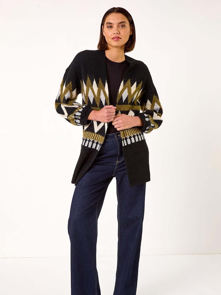 Roman Green Jacquard Knit Cardigan - Image 2 of 5
