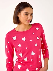 Roman Pink Heart Hotfix Print Jumper - Image 4 of 5