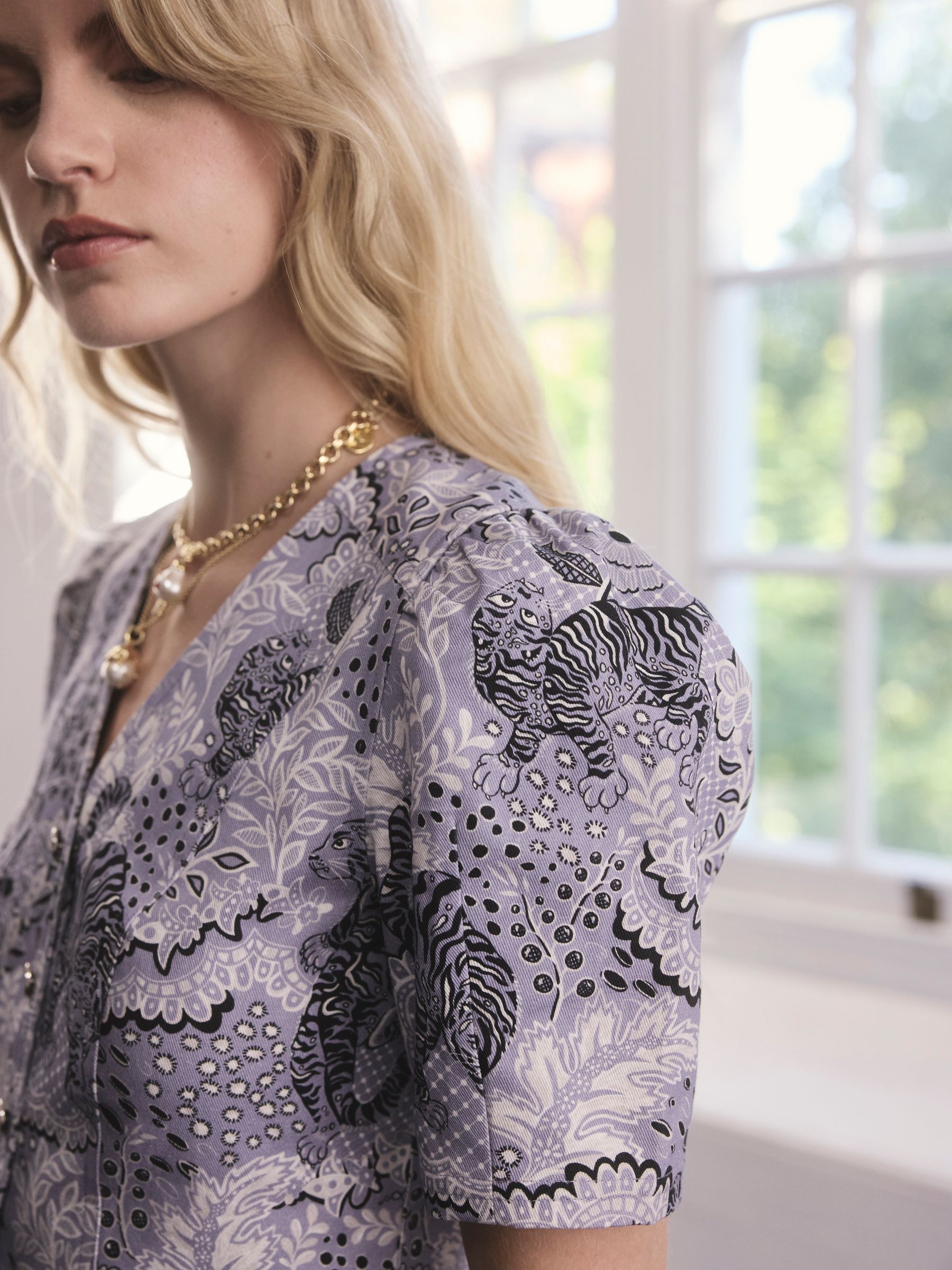 Buy Cath Kidston Tiger Lace Denim Peplum Top from Next USA Buy Cath Kidston Tiger Lace Denim Peplum Top from Next USA