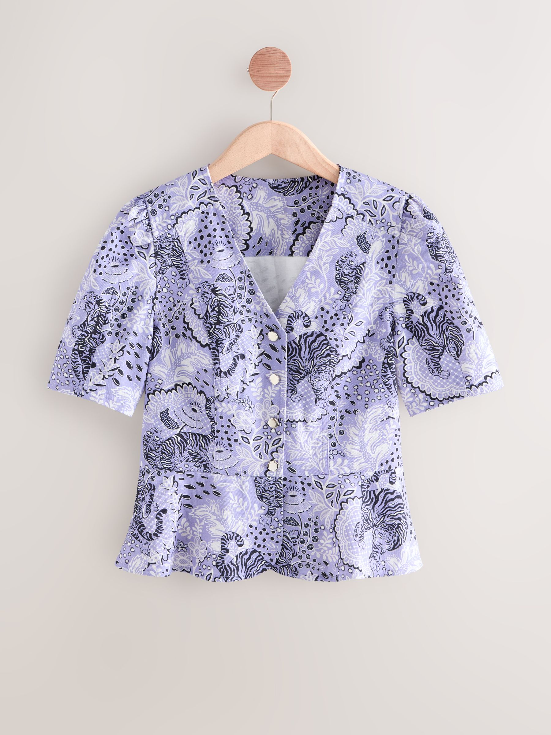 Buy Cath Kidston Tiger Lace Denim Peplum Top from Next USA