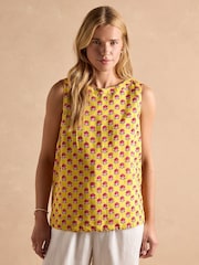 Joules Cove Linen Blend Yellow Sleeveless Top with Linen - Image 1 of 6
