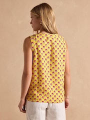 Joules Cove Linen Blend Yellow Sleeveless Top with Linen - Image 2 of 6