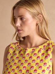Joules Cove Linen Blend Yellow Sleeveless Top with Linen - Image 3 of 6
