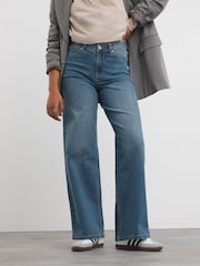 Simply Be Light Blue 24/7 Wide Leg Jeans - Image 1 of 4