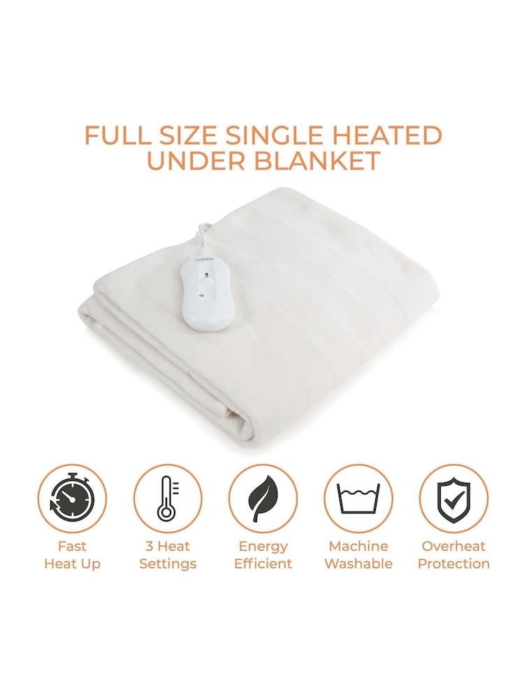 Carmen White Heated Under Blanket Heater with Overheat Protection - Image 2 of 8
