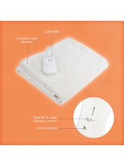 Carmen White Heated Under Blanket Heater with Overheat Protection - Image 6 of 8