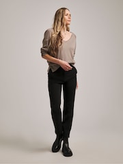 Anthology By JD Williams Black Premium Ponte High Waist Tapered Trousers - Image 1 of 4