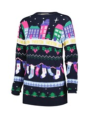 Fanatics Womens Blue Everton Fairisle Christmas Jumper - Image 2 of 3