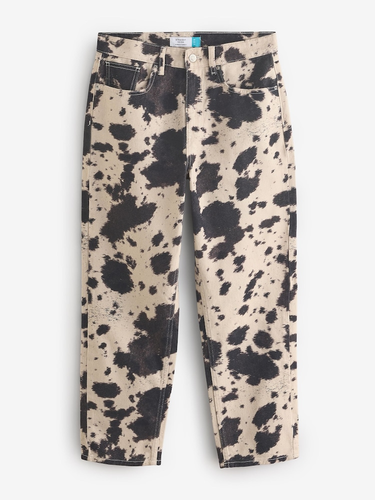 Impression de vache - 100% Coton Coupe droite Jeans - Image 6 of 10