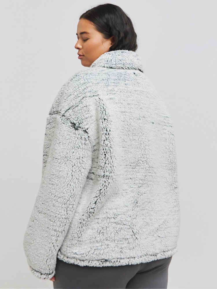 Simply Be Grey Teddy Sweater With High Neck - Image 2 of 4