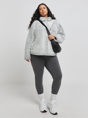 Simply Be Grey Teddy Sweater With High Neck - Image 3 of 4