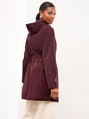 Lipsy Cherry Red Waisted Detail Shower Resistant Raincoat - Image 4 of 4