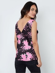 Another Sunday Purple Floral Print Cowl Neck Cami Top - Image 2 of 3