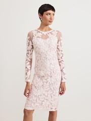 Phase Eight Blue Petite Karima Tapework Midi Dress - Image 1 of 6