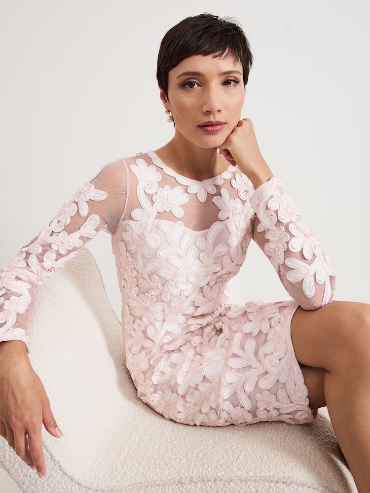 Buy Phase Eight Blue Petite Karima Tapework Midi Dress from Next