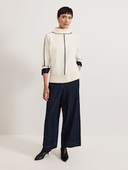 Phase Eight White Hallie Tipped Jumper - Image 1 of 3