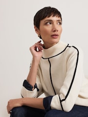 Phase Eight White Hallie Tipped Jumper - Image 2 of 3