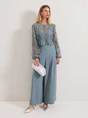 Phase Eight Blue Vanessa Lace Bodice Jumpsuit - Image 1 of 6
