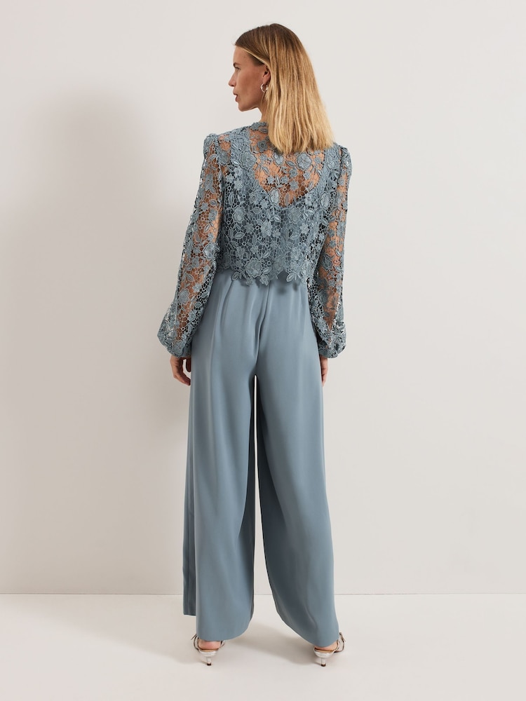 Phase Eight Blue Vanessa Lace Bodice Jumpsuit - Image 2 of 6