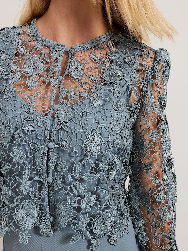Phase Eight Blue Vanessa Lace Bodice Jumpsuit - Image 5 of 6
