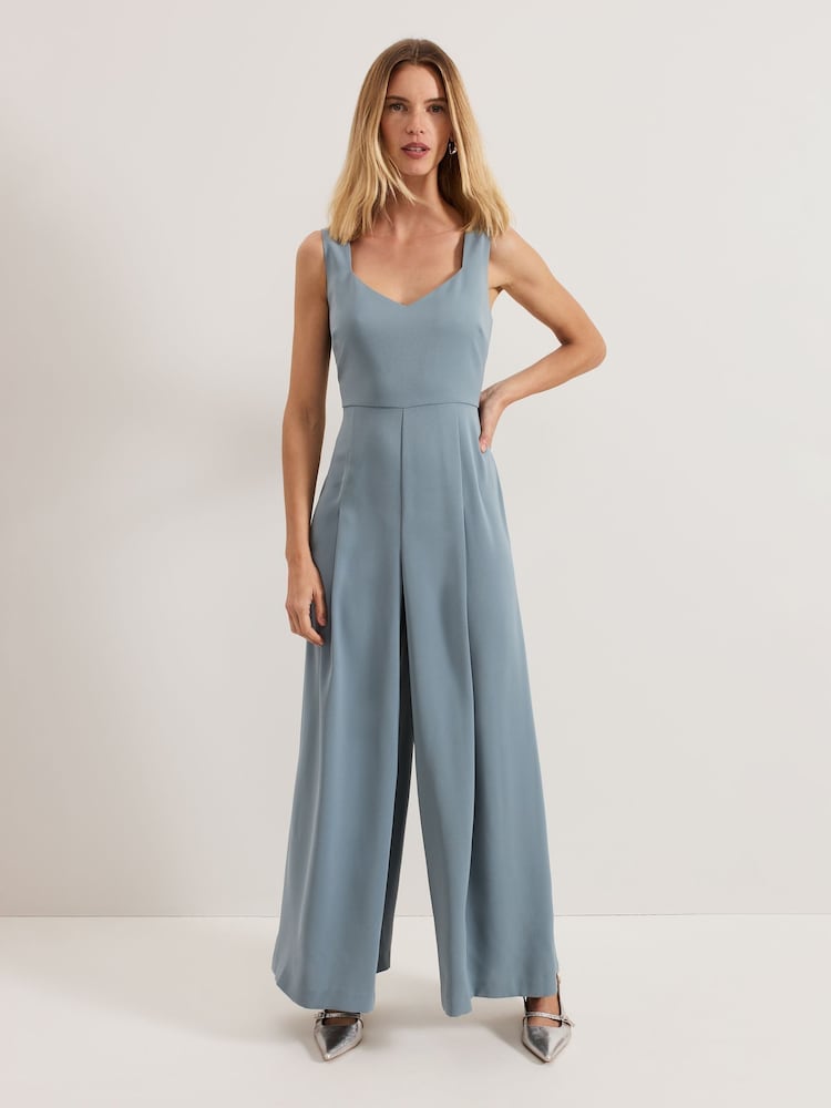 Phase Eight Blue Vanessa Lace Bodice Jumpsuit - Image 6 of 6