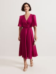 Phase Eight Pink Abbie Textured Plain Dress - Image 1 of 7