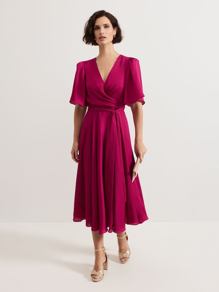 Phase Eight Pink Abbie Textured Plain Dress - Image 1 of 7