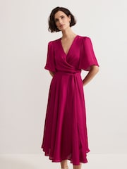 Phase Eight Pink Abbie Textured Plain Dress - Image 3 of 7