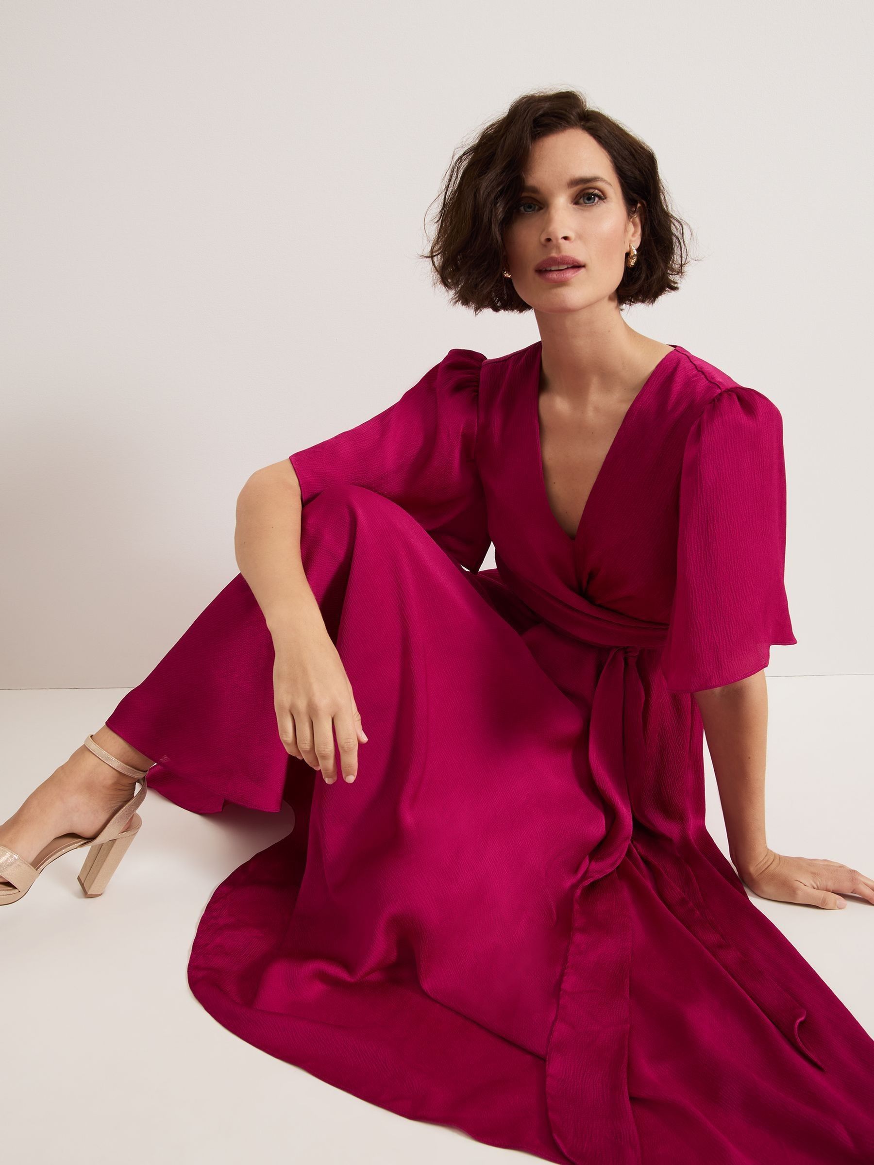 【関税込】PhaseEight ドレス☆Pink Abbie Textured Plain Dress Buy Phase Eight Pink Abbie Textured Plain Dress from the