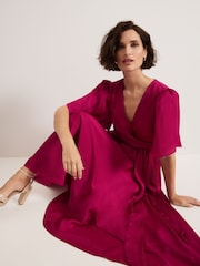 Phase Eight Pink Abbie Textured Plain Dress - Image 4 of 7