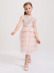 Phase Eight Pink Bobbi Beaded Tulle Dress - Image 3 of 7