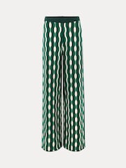 Phase Eight Green Payton Geo Jacquard Knitted Trousers - Image 7 of 7