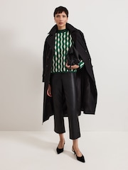 Phase Eight Green Payton Geo Jacquard Knit Top - Image 6 of 7