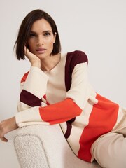 Phase Eight Orange Bettie Colourblock Swirl Jumper - Image 4 of 7