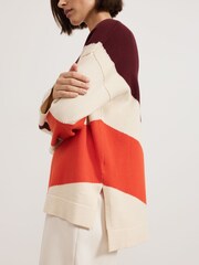 Phase Eight Orange Bettie Colourblock Swirl Jumper - Image 5 of 7