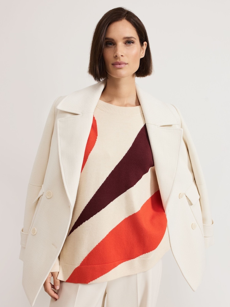 Phase Eight Orange Bettie Colourblock Swirl Jumper - Image 7 of 7