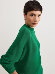 Phase Eight Green Jess Textured Funnel Neck Jumper - Image 4 of 6