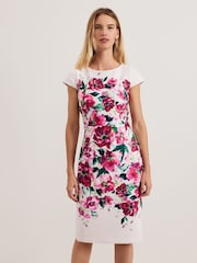 Phase Eight Pink Dannas Scuba Floral Print Dress - Image 1 of 7