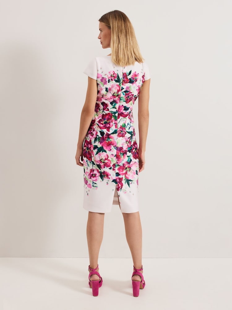 Phase Eight Pink Dannas Scuba Floral Print Dress - Image 2 of 7