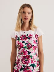 Phase Eight Pink Dannas Scuba Floral Print Dress - Image 4 of 7