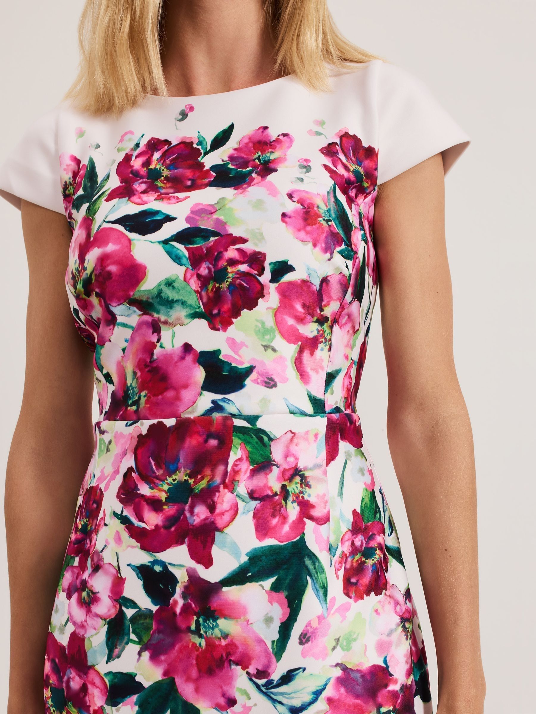 Buy Phase Eight Pink Dannas Scuba Floral Print Dress from