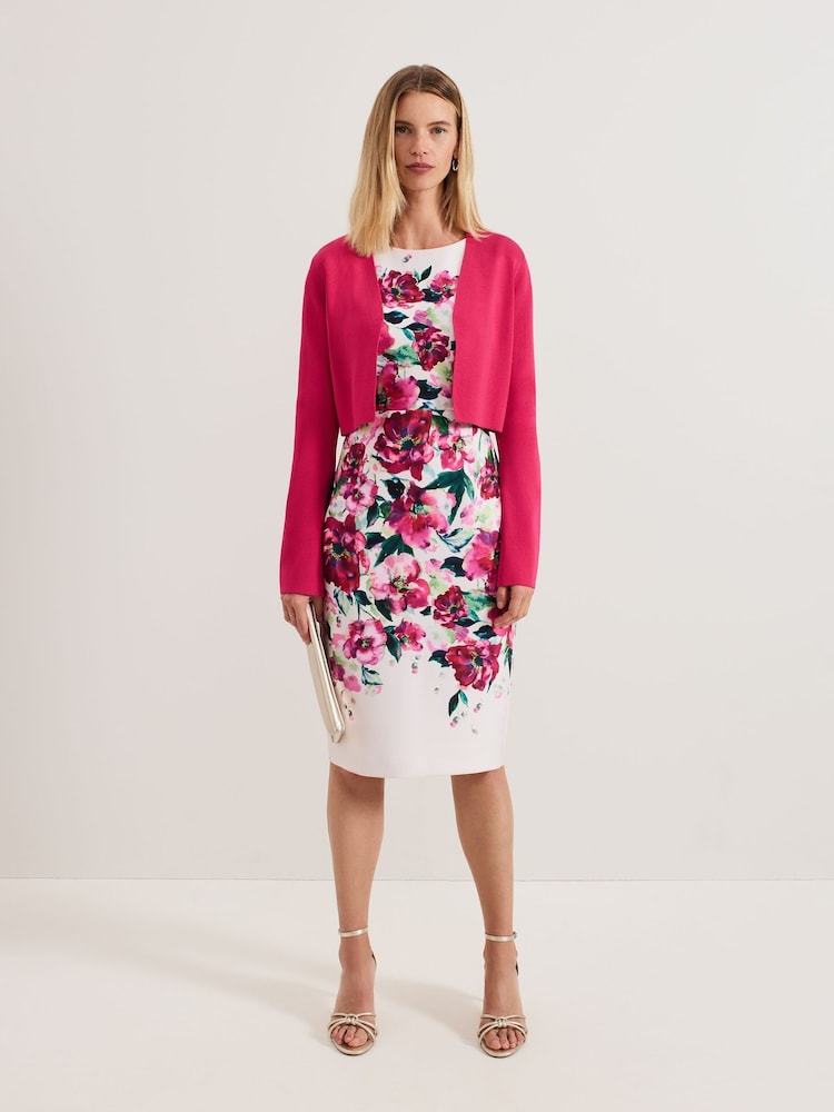 Phase Eight Pink Dannas Scuba Floral Print Dress - Image 7 of 7
