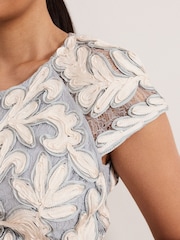 Phase Eight Blue Petite Karima Tapework Midi Dress - Image 5 of 6