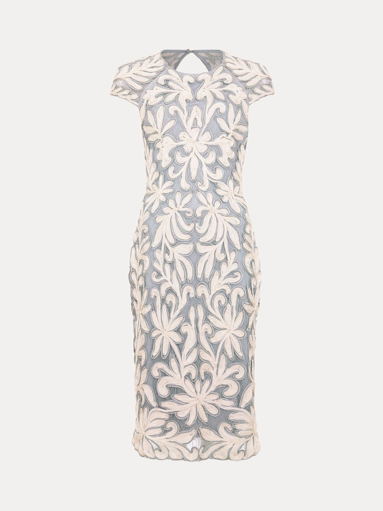 Phase Eight Blue Petite Karima Tapework Midi Dress - Image 6 of 6