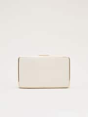 Phase Eight White Patent Box Clutch - Image 1 of 7