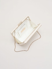 Phase Eight White Patent Box Clutch - Image 4 of 7