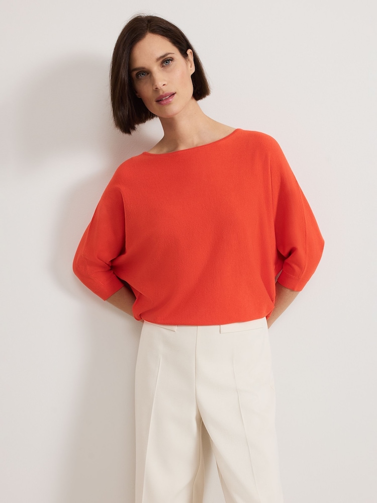Phase Eight Orange Cristine Knit Jumper - Image 1 of 7